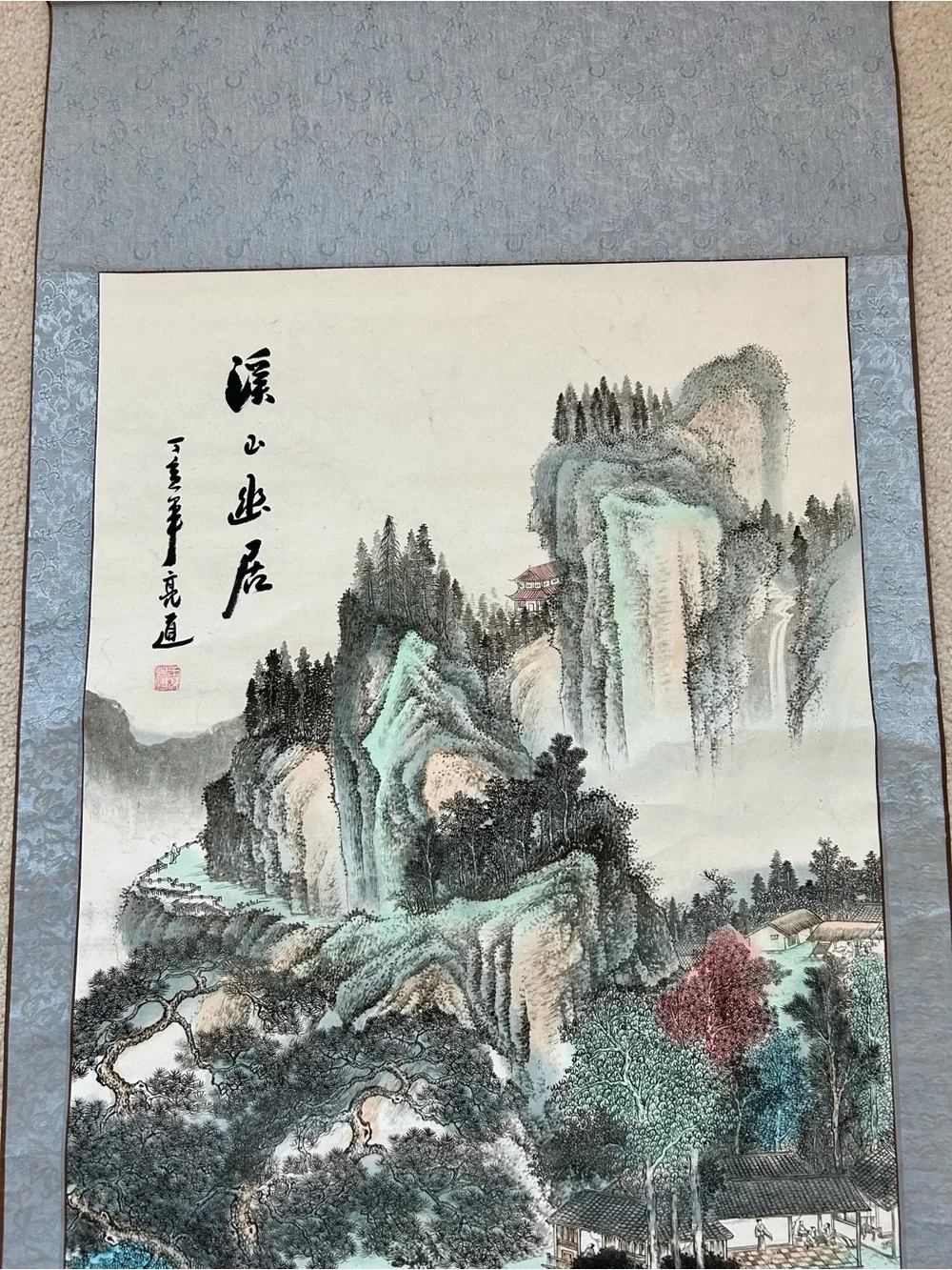 Traditional Chinese Landscape Hanging Scroll Wall Art